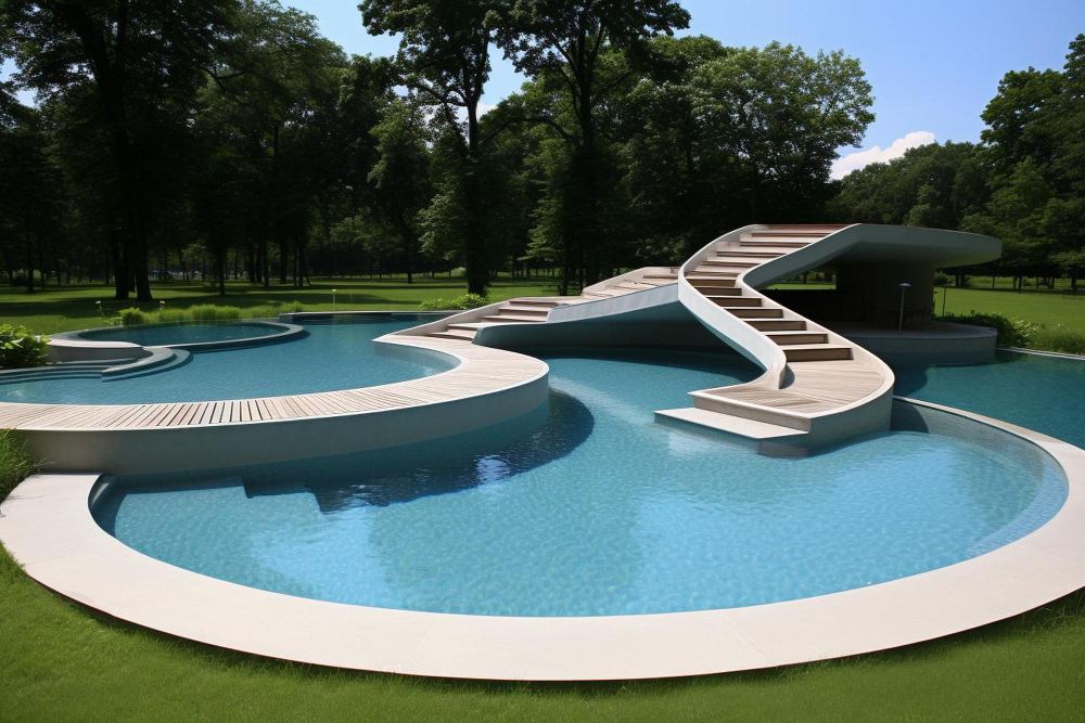 Swimming pool design and construction by BlueVista Pools.